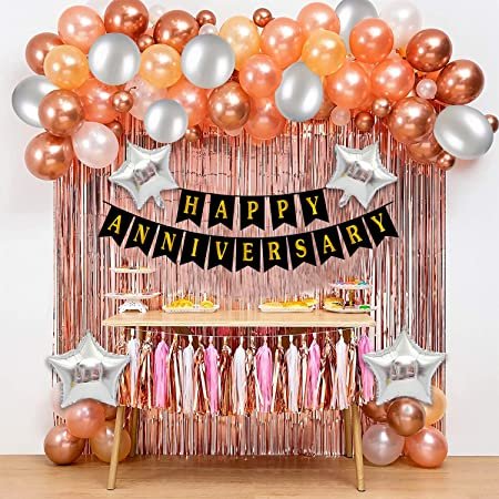 BubbleTrouble.in Happy Anniversary Decoration Kit For Home -31 Items