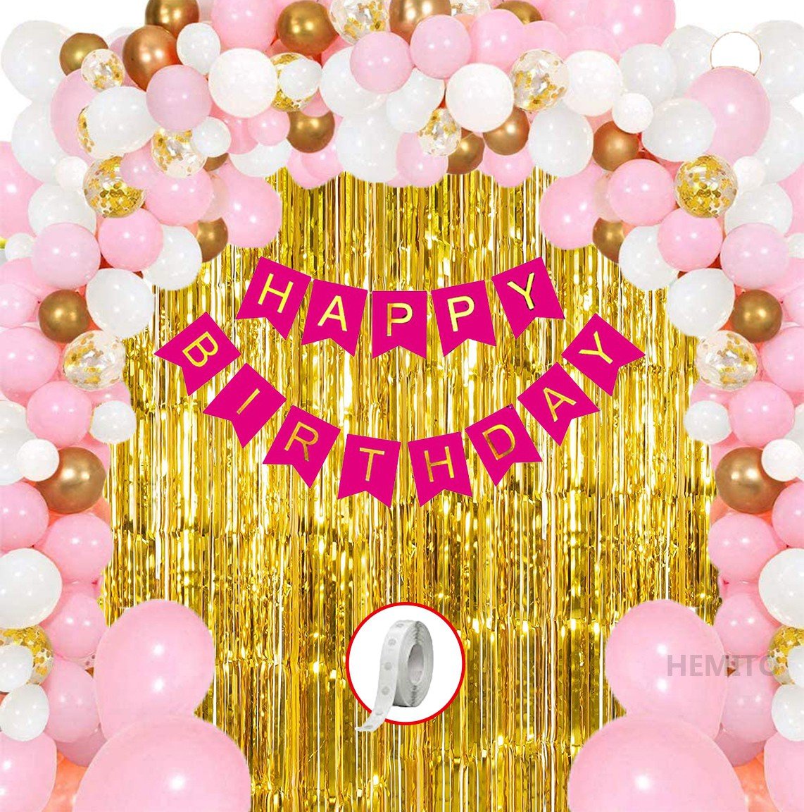 BubbleTrouble.in Happy Birthday Decoration Kit Combo 32 Pcs for Black ...